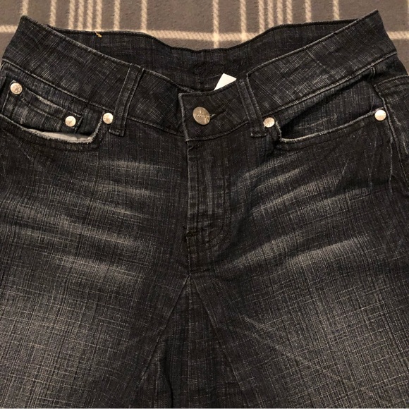 Unique Black Jean Mermaid Flare Skirt Diamanté Accents on back pockets Size 5 - Picture 5 of 16